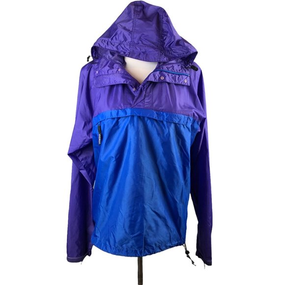 Vintage 90's Patagonia Hooded Pullover Windbreaker Jacket Purple Blue M H12795 - Picture 13 of 13